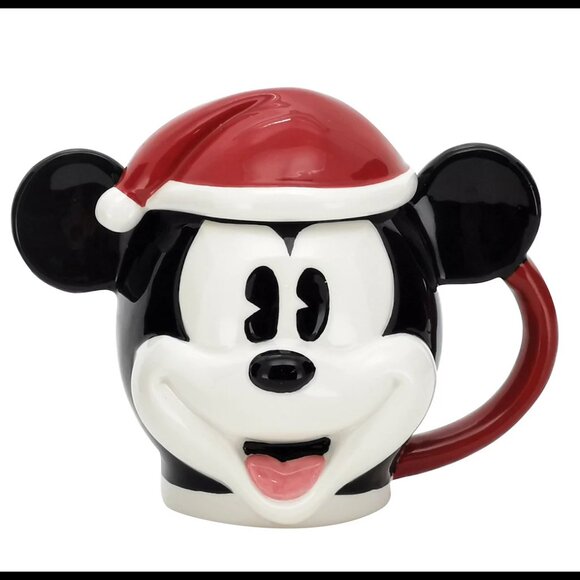 NEW RARE St. Nicholas Square Disney Christmas Mickey Mouse Lidded Mug - Picture 5 of 9